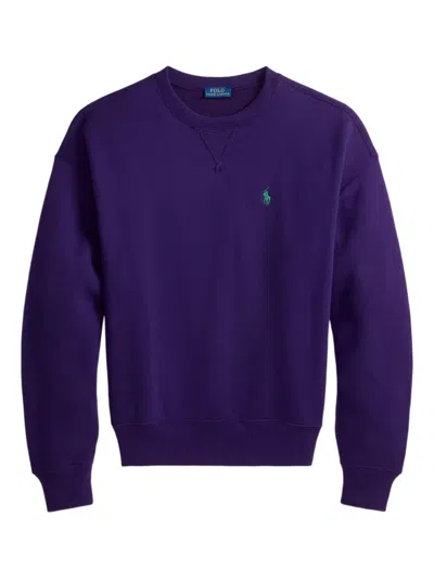 Polo Ralph Lauren Crew-neck Fleece Sweatshirt In Purple