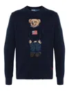 Polo Ralph Lauren Cotton Coolmax Novelty Bear Sweater Refined Navy In Blue