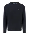 Polo Ralph Lauren Logo Embroidered Crewneck Jumper In Black