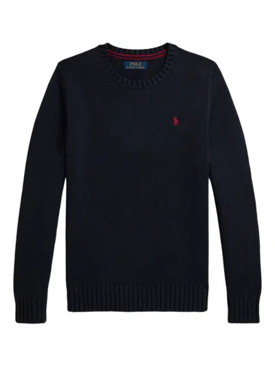 Polo Ralph Lauren Kids' Crew Neck Knit Sweater In Blue