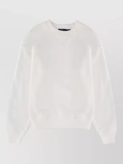 Polo Ralph Lauren Crew Neck Knit Sweater Long Sleeves In White