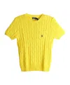 Polo Ralph Lauren Cable-knit Chest-pocket Top In Yellow