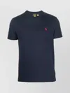 Polo Ralph Lauren Blue Crewneck T-shirt With Pony Embroidery On The Front