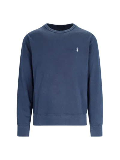 Polo Ralph Lauren Crew Neck Logo Sweatshirt In Blue