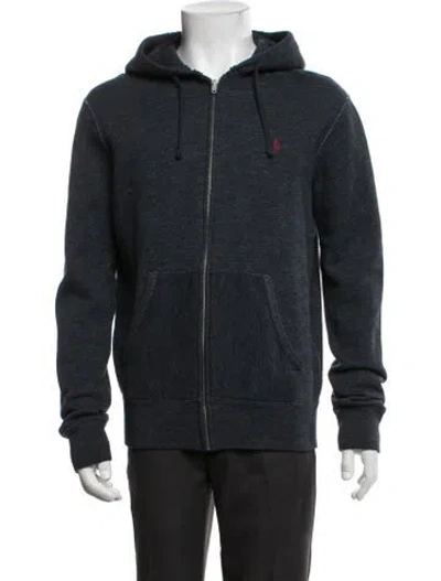 Pre-owned Polo Ralph Lauren Crew Neck Long Sleeve Hoodie In Blue