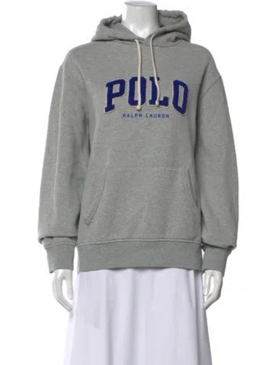 Pre-owned Polo Ralph Lauren Crew Neck Long Sleeve Hoodie In Grey