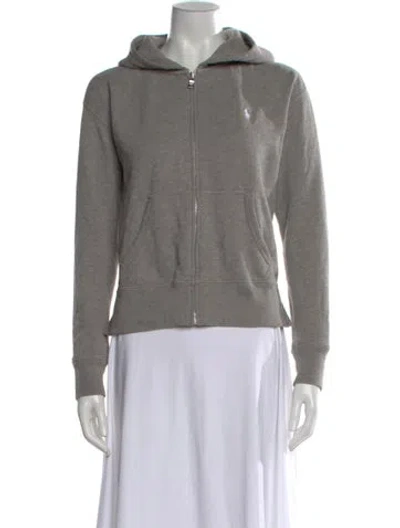 Pre-owned Polo Ralph Lauren Crew Neck Long Sleeve Hoodie In Grey