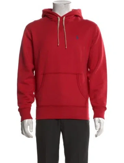 Pre-owned Polo Ralph Lauren Crew Neck Long Sleeve Hoodie In Red