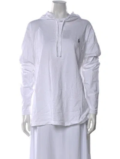 Pre-owned Polo Ralph Lauren Crew Neck Long Sleeve Hoodie In White