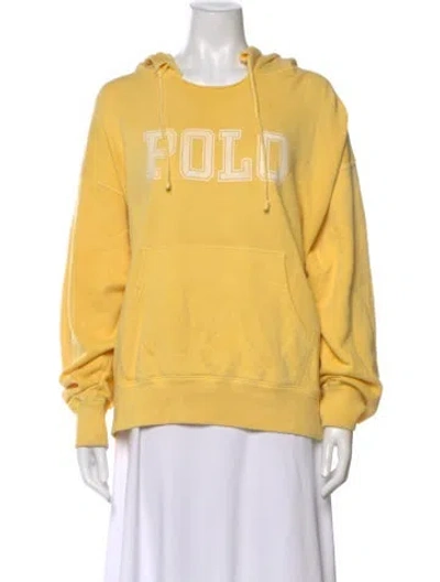Pre-owned Polo Ralph Lauren Crew Neck Long Sleeve Hoodie In Yellow
