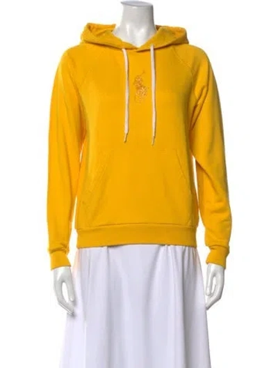 Pre-owned Polo Ralph Lauren Crew Neck Long Sleeve Hoodie In Yellow