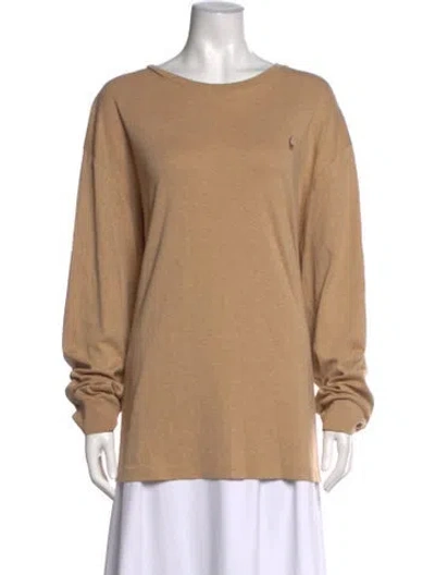 Pre-owned Polo Ralph Lauren Crew Neck Long Sleeve Polo In Neutrals
