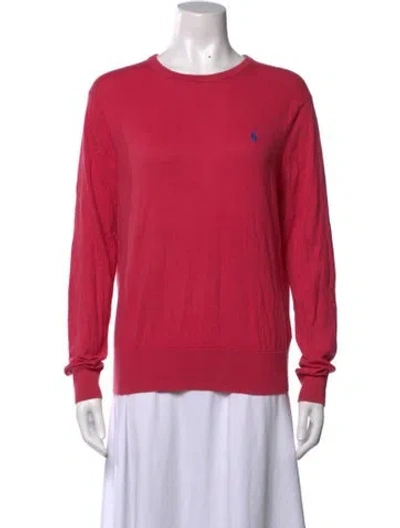 Pre-owned Polo Ralph Lauren Crew Neck Long Sleeve Polo In Pink