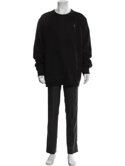 Pre-owned Polo Ralph Lauren Crew Neck Long Sleeve Pullover In Black