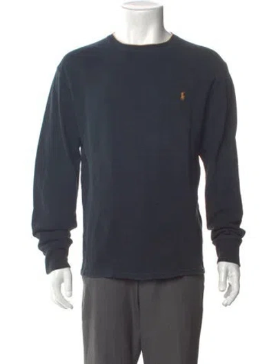 Pre-owned Polo Ralph Lauren Crew Neck Long Sleeve Pullover In Blue
