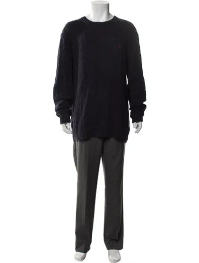 Pre-owned Polo Ralph Lauren Crew Neck Long Sleeve Pullover In Blue