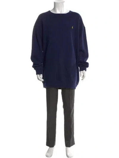 Pre-owned Polo Ralph Lauren Crew Neck Long Sleeve Sweatshirt In Blue
