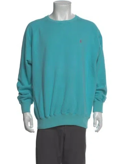 Pre-owned Polo Ralph Lauren Crew Neck Long Sleeve Sweatshirt In Blue