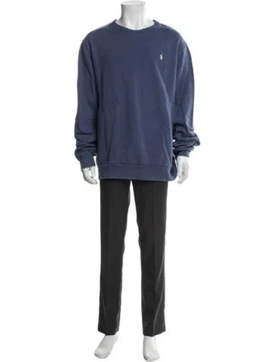 Pre-owned Polo Ralph Lauren Crew Neck Long Sleeve Sweatshirt In Blue