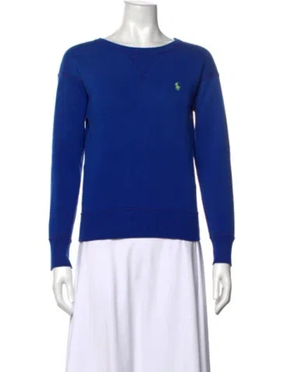 Pre-owned Polo Ralph Lauren Crew Neck Long Sleeve Sweatshirt In Blue