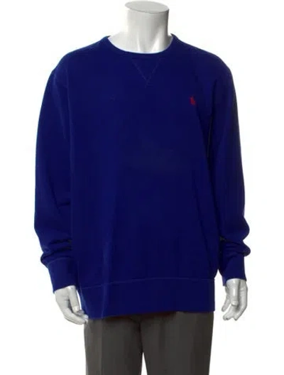 Pre-owned Polo Ralph Lauren Crew Neck Long Sleeve Sweatshirt In Blue