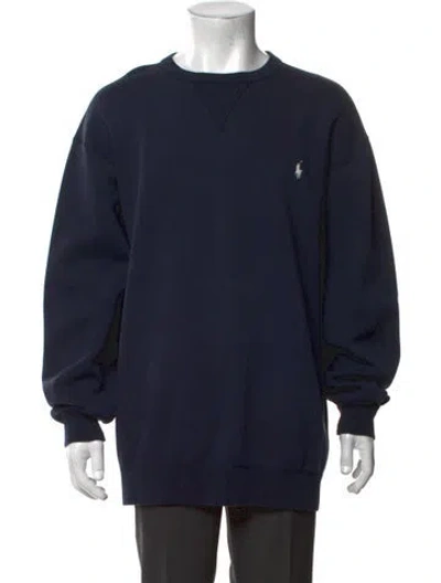 Pre-owned Polo Ralph Lauren Crew Neck Long Sleeve Sweatshirt In Blue
