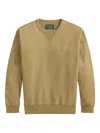 Polo Ralph Lauren Crew-neck Long-sleeve Sweatshirt In Brown