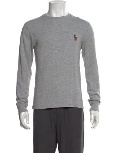 Pre-owned Polo Ralph Lauren Crew Neck Long Sleeve Sweatshirt In Gray