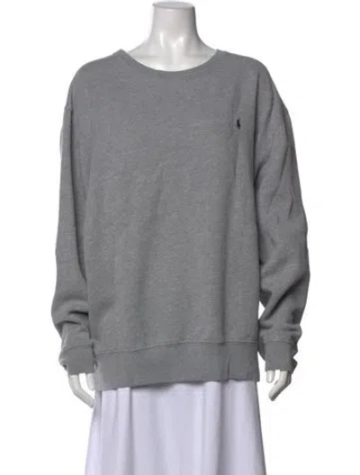 Pre-owned Polo Ralph Lauren Crew Neck Long Sleeve Sweatshirt In Gray