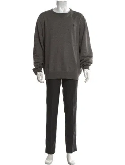 Pre-owned Polo Ralph Lauren Crew Neck Long Sleeve Sweatshirt In Grey