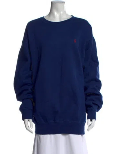 Pre-owned Polo Ralph Lauren Crew Neck Long Sleeve Sweatshirt W/ Tags In Blue