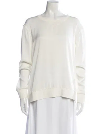 Pre-owned Polo Ralph Lauren Crew Neck Long Sleeve Sweatshirt In White
