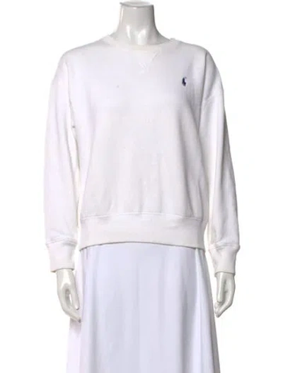 Pre-owned Polo Ralph Lauren Crew Neck Long Sleeve Sweatshirt In White