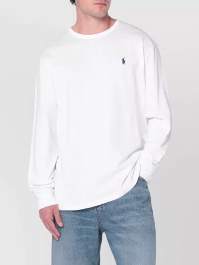Polo Ralph Lauren Crew Neck Long Sleeve T-shirt With Regular Fit In White