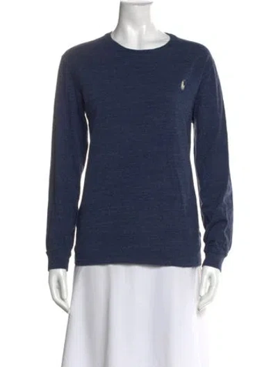 Pre-owned Polo Ralph Lauren Crew Neck Long Sleeve T-shirt In Blue