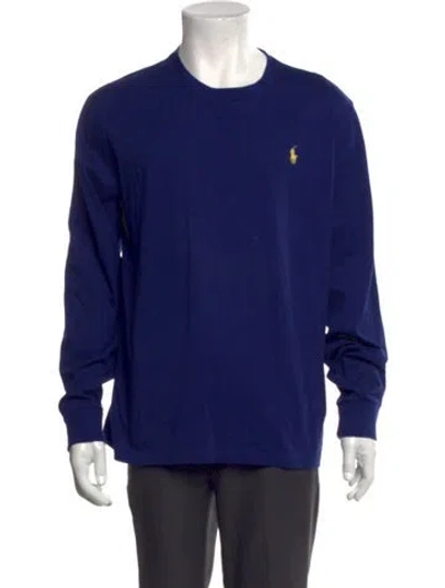 Pre-owned Polo Ralph Lauren Crew Neck Long Sleeve T-shirt In Blue