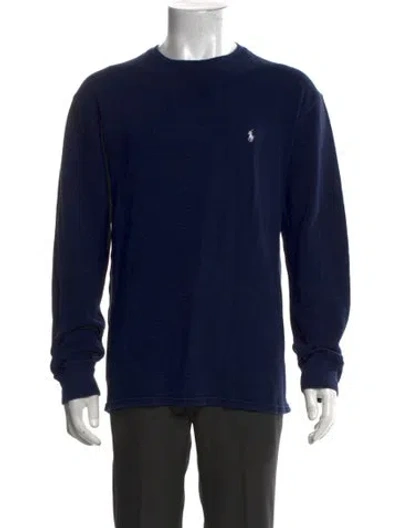 Pre-owned Polo Ralph Lauren Crew Neck Long Sleeve T-shirt In Blue