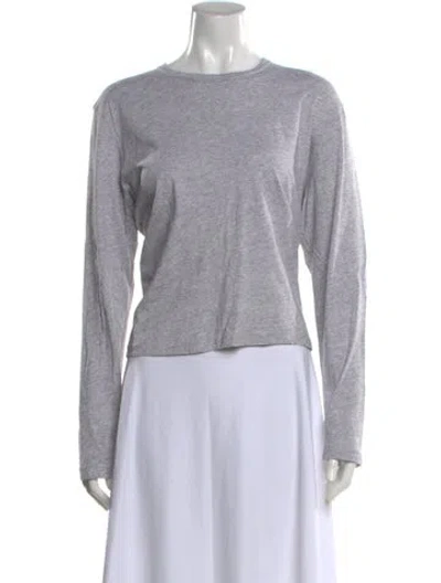 Pre-owned Polo Ralph Lauren Crew Neck Long Sleeve T-shirt In Gray