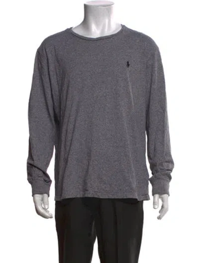 Pre-owned Polo Ralph Lauren Crew Neck Long Sleeve T-shirt In Gray