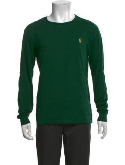 Pre-owned Polo Ralph Lauren Crew Neck Long Sleeve T-shirt In Green