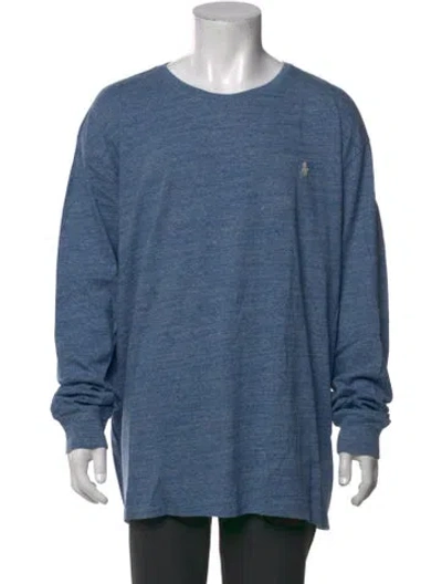 Pre-owned Polo Ralph Lauren Crew Neck Long Sleeve T-shirt W/ Tags In Blue