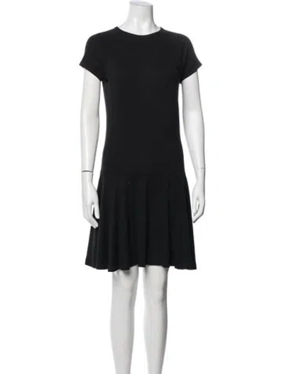 Pre-owned Polo Ralph Lauren Crew Neck Mini Dress In Black