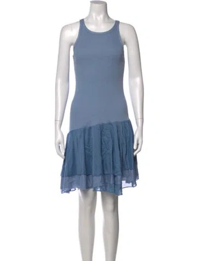 Pre-owned Polo Ralph Lauren Crew Neck Mini Dress In Blue