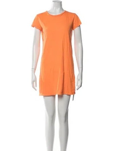Pre-owned Polo Ralph Lauren Crew Neck Mini Dress In Orange/yellow