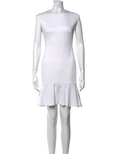 Pre-owned Polo Ralph Lauren Crew Neck Mini Dress In White