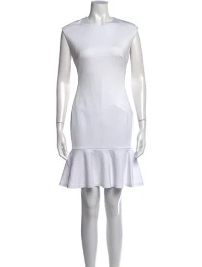Pre-owned Polo Ralph Lauren Crew Neck Mini Dress In White