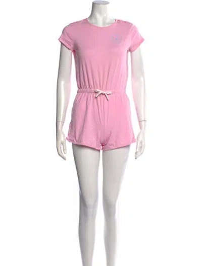 Pre-owned Polo Ralph Lauren Crew Neck Romper In Pink