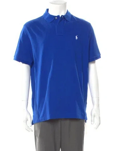 Pre-owned Polo Ralph Lauren Crew Neck Short Sleeve Polo Shirt In Blue