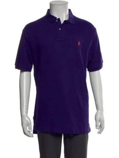 Pre-owned Polo Ralph Lauren Crew Neck Short Sleeve Polo Shirt In Purple