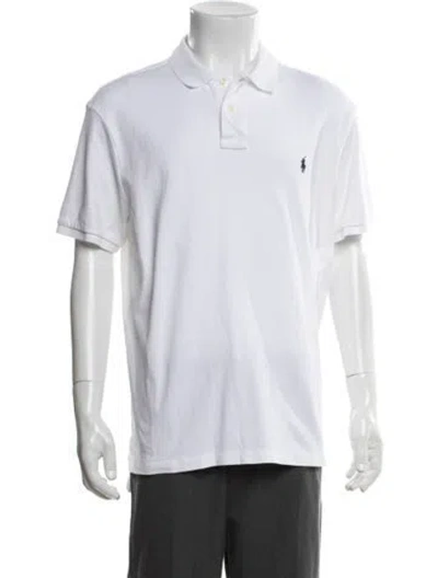 Pre-owned Polo Ralph Lauren Crew Neck Short Sleeve Polo Shirt In White